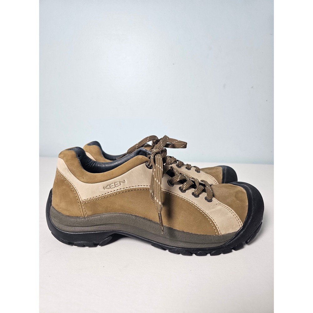 Gorpcore Keen Hiking Shoes Women Size 10 Brown Nubuck Leather Trail Sneakers